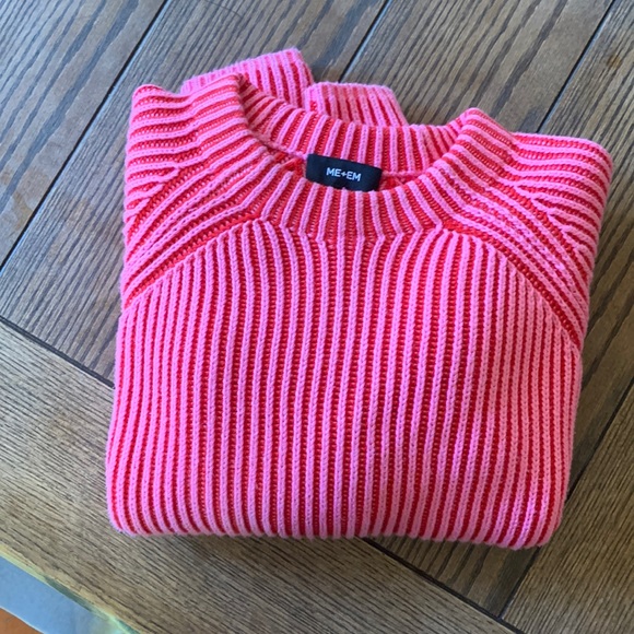 Sweaters - Me + Em Pink and Red cotton sweater